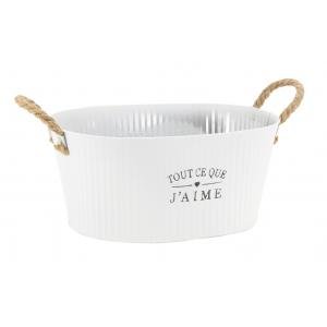 Photo GCO4520 : White lacquered metal basket