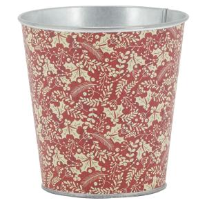Photo GCP2280 : Metal floral containers with holly design