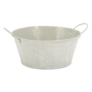 Photo GDA1011 : Round lacquered metal basket floral pattern