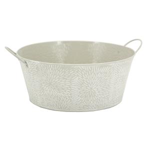 Photo GDA1012 : Round lacquered metal basket floral pattern
