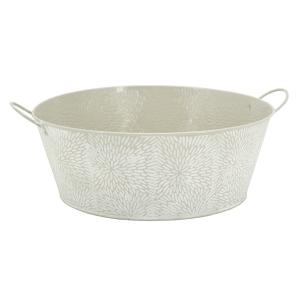 Photo GDA1013 : Round lacquered metal basket floral pattern