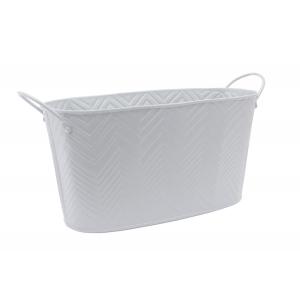 Photo GDA1030 : White lacquered metal basket 