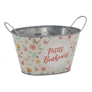 Photo GDA1090 : Oval metal basket - Petits Bonheurs