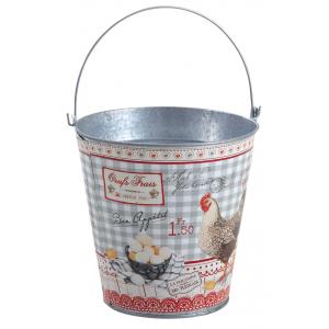 Photo GSE1490 : Metal bucket Oeufs Frais