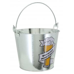 Photo GSE1570 : Galvanized metal bucket Bière qui coule amasse la mousse.