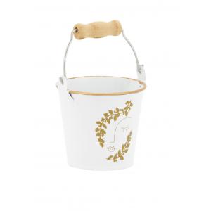 Photo GSE1601 : White lacquered metal floral container