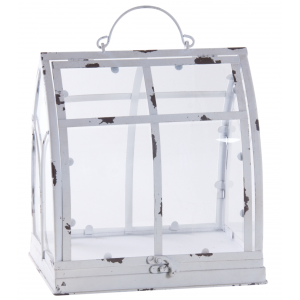 Photo GSR1080 : White antique metal and plexiglass greenhouse