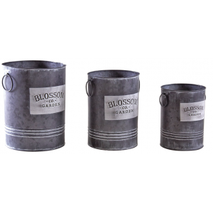 Photo GVA124S : Vases en métal gris