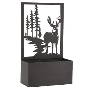 Photo JAC1800 : Metal flower planter with deer design