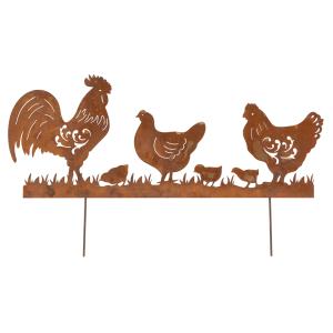 Photo JAC1990 : Hen, chicken and rooster in metal