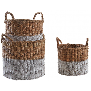 Photo JCP386S : White and natural seagrass pot covers