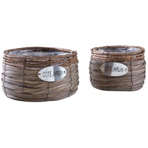 Photo JCP410SP : Cache-pots en bananier et bois