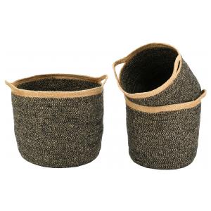 Photo JCP421S : Black stained and natural jute pot covers