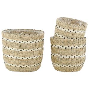 Photo JCP429SP : Set of 3 round seagrass baskets