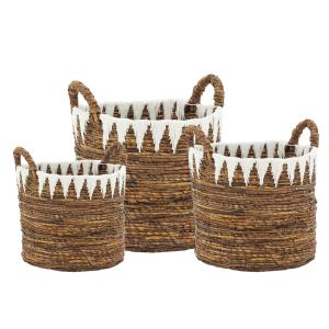 Photo JCP436S : Set of 3 baskets in natural abaca  