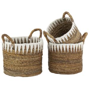 Photo JCP436S : Set of 3 baskets in natural abaca  
