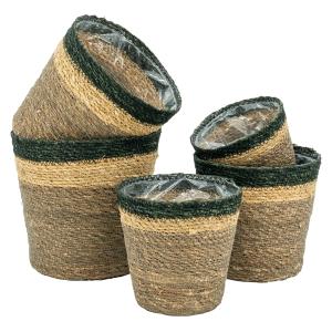Photo JCP458SP : Cache-pots en jonc brun