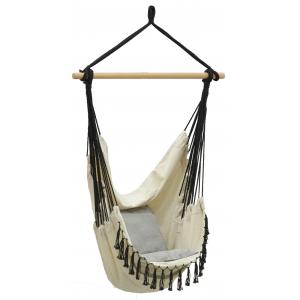 Photo JHA1390 : Cotton hammock chair with franges