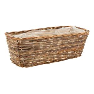 Photo JJA1101P : Unpeeled willow and metal flower planter