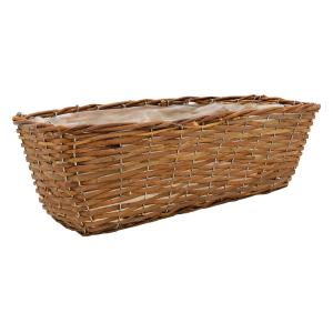 Photo JJA1102P : Unpeeled willow and metal flower planter