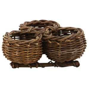 Photo JJA1340 : Rattan planter with 3 pots