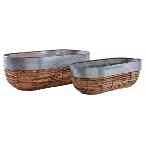 Photo JJA215S : Stained rattan baskets