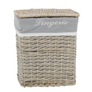 Photo KLI2981C : GRey willow and cotton laundry basket