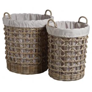 Photo KLI330SC : Grey pulut rattan laundry basket