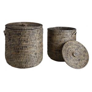 Photo KLI339S : Paniers à linge ronds en jonc
