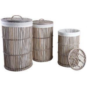 Photo KLI357SC : Grey pulut rattan laundry baskets