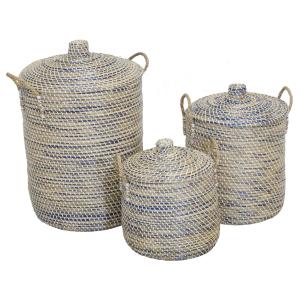 Photo KLI374S : Set of 3 seagrass hampers 