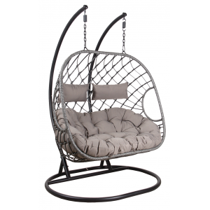 Photo MBA1280C : Double polyresin hanging chair