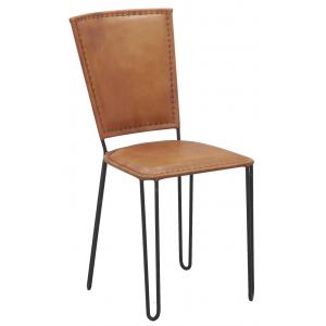 Photo MCH1480C : Leather and metal chair