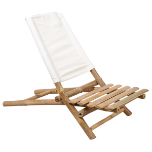 Photo MCL1130C : Natural bamboo folding beach chair