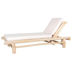 Photo MCL1180C : Sun lounger in natural teak wood
