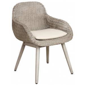 Photo MFA2690C : White rattan and wood armchair