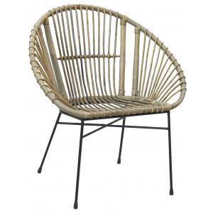 Photo MFA2740 : Grey rattan and metal armchair