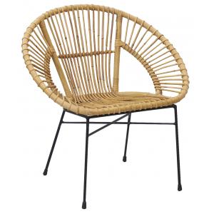 Photo MFA2770 : Fauteuil en rotin naturel et métal