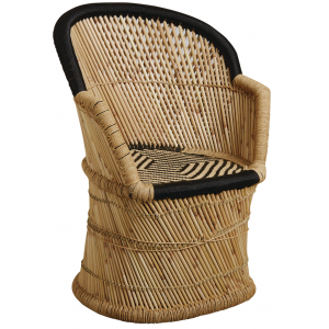 Photo MFA3000 : Fauteuil en roseau naturel et noir