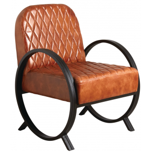 Photo MFA3030C : Leather and metal armchair