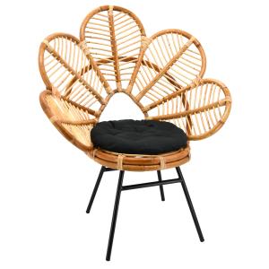 Photo MFA3380C : Fauteuil en rotin naturel et métal Bianca