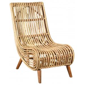 Photo MFA3390 : Natural rattan and wood armchair