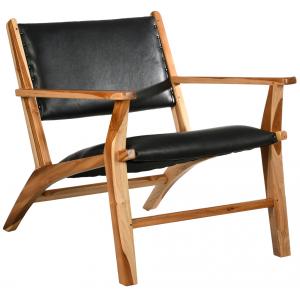 Photo MFA3460 : Teak and leather armchair