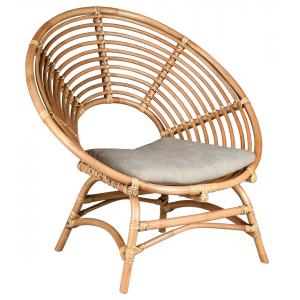 Photo MFA3510C : Round rattan and cotton armchair