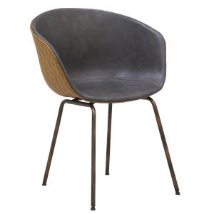 Photo MFA3720 : Fauteuil en polyuréthane camel et gris