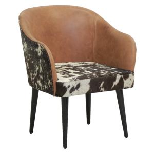 Photo MFA3760 : Fauteuil en cuir et peau de vache