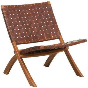 Photo MFA4050 : Fauteuil pliant en teck et cuir