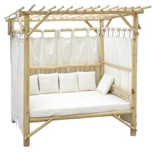 Photo MLI1340C : Outside bed in natural teak branch