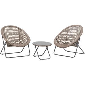 Photo MST144SV : Synthetic copper resin and metal lounger set