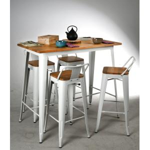 Photo MST153S : High table and stools in metal